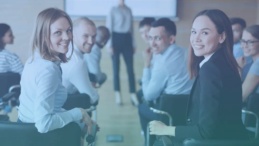 Collaborative leadership team with AI coaching